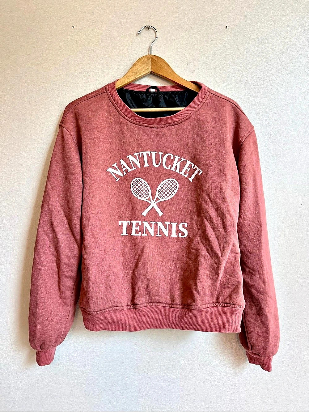 Firstport Weathered Series Nantucket Tennis Crewneck Sweatshirt, Red, Large